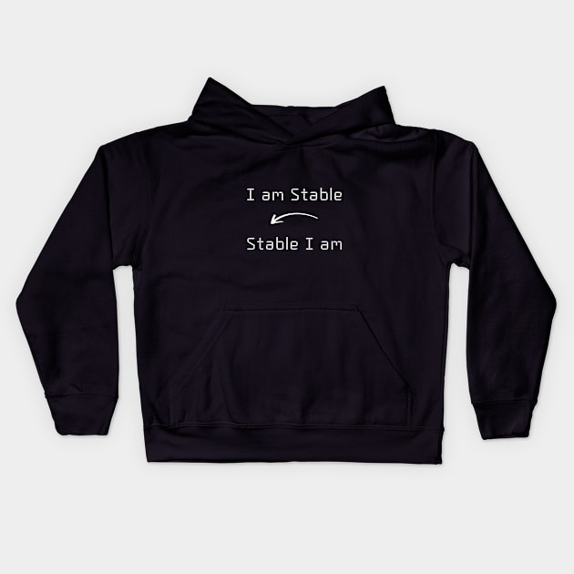 I am Stable T-Shirt mug apparel hoodie tote gift sticker pillow art pin Kids Hoodie by Myr I Am